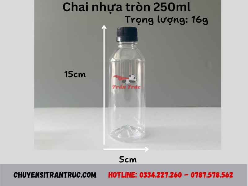 chai nhựa 250ml tròn