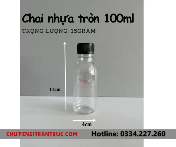 Chai nhựa tròn 100ml