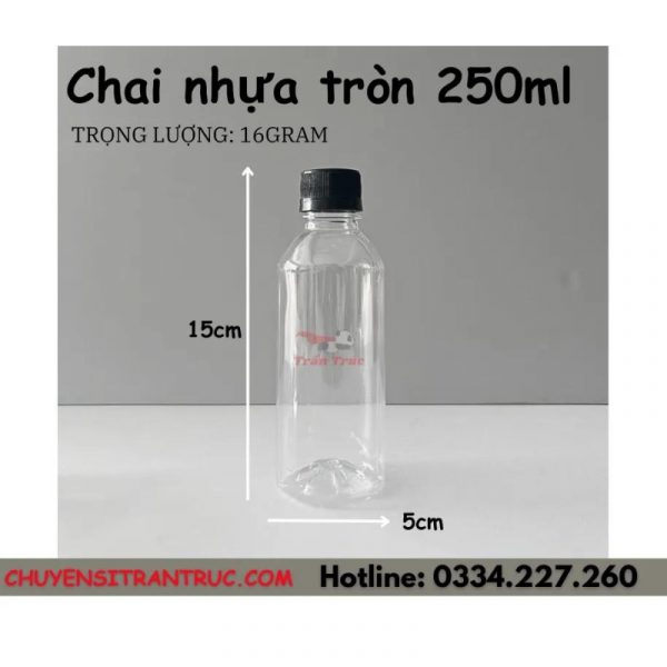 chai nhựa tròn 250ml