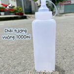 chai nhựa vuông 1 lít đựng tương