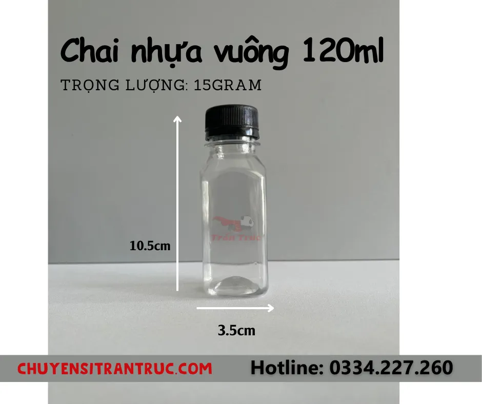 chai nhựa vuông 120ml