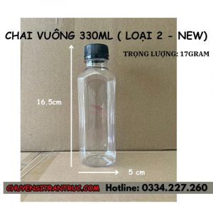 chai nhựa vuông 330ml