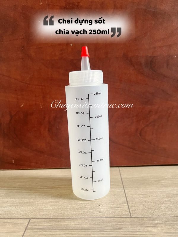 Bình Nhựa đựng sốt có vạch chia 250ml