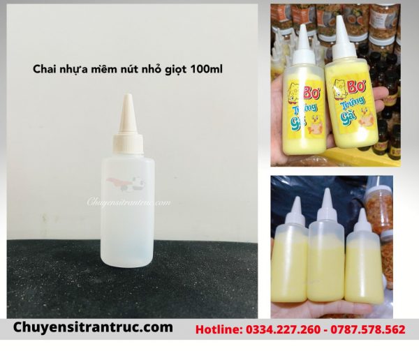 Chai nhựa mềm nhỏ giọt xịt bơ 100ml