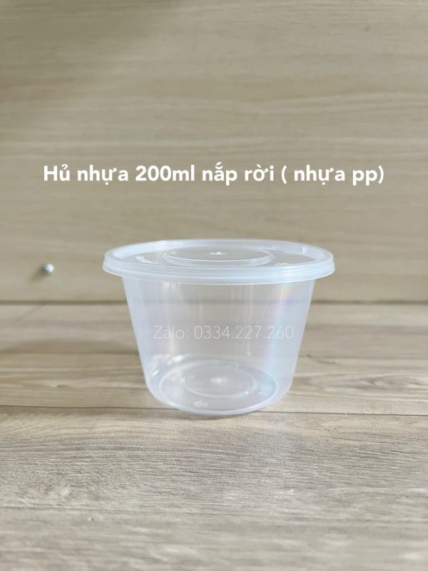 hũ nhựa đựng sốt nắp rời 200ml