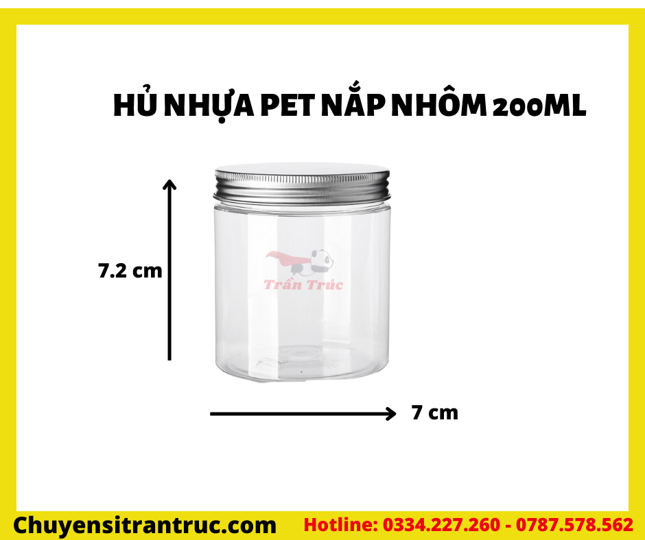 Hũ Nhựa PET Nắp Nhôm 200ml