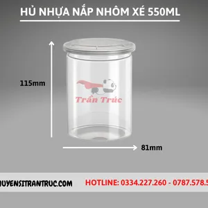 Hũ Nhựa PET Nắp Nhôm Xé 550ml