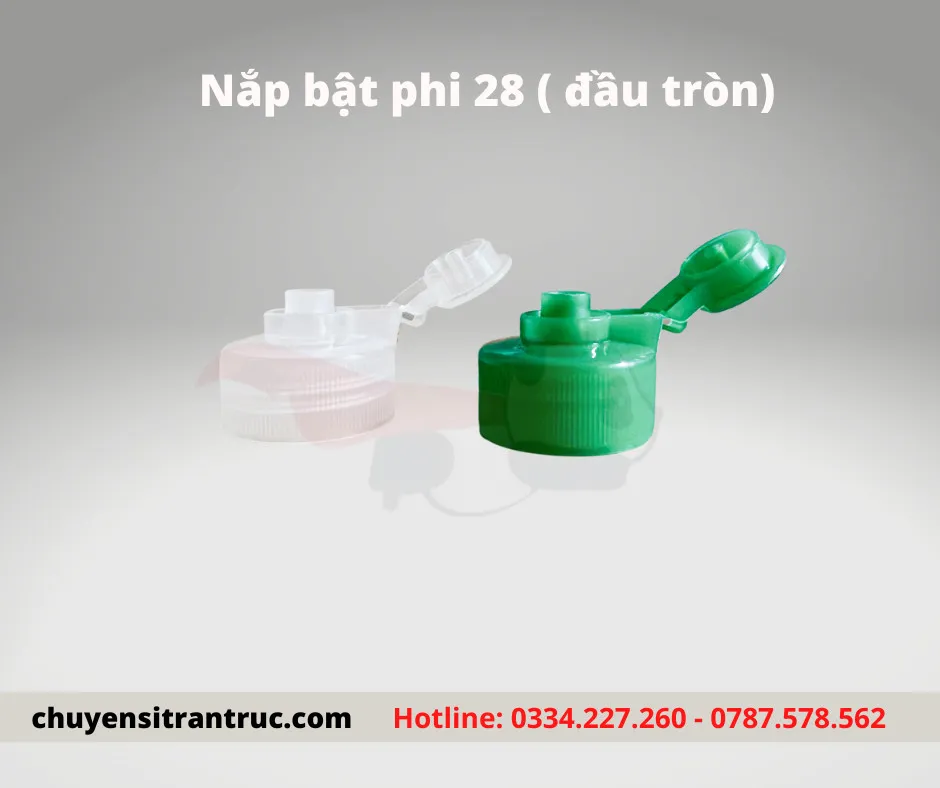 Nắp bật phi 28 đầu tròn