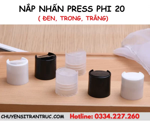 Nắp nhựa bật press phi 20