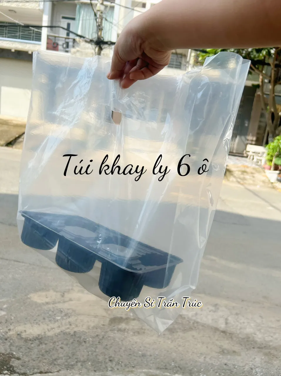 túi đựng khay ly trà sữa 6 ô